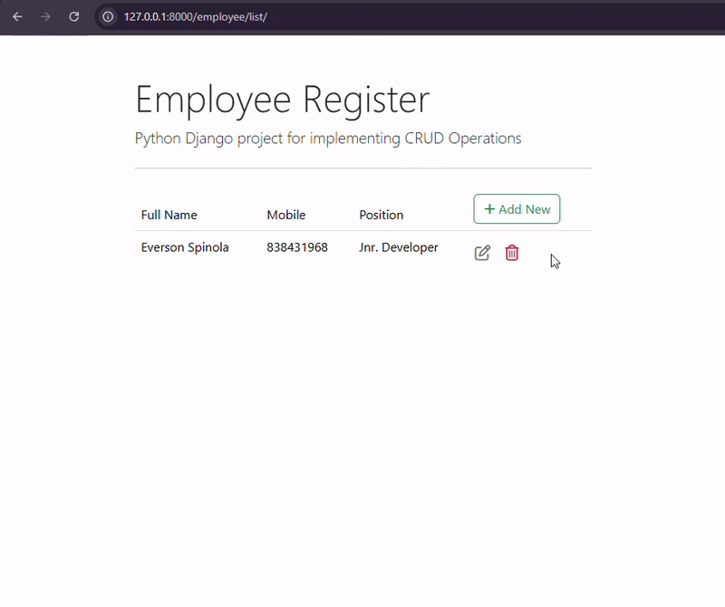 Employee Management CRUD Demo